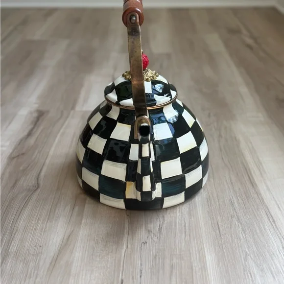 McKenzie Childs Courtly Check tea kettle 3 qt - Picture 2 of 6